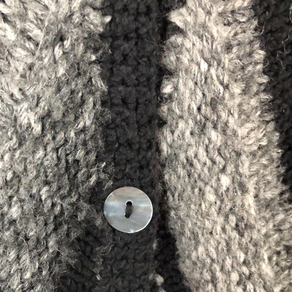 Nurture Striped Button Down Cotton Wool Blend Sweater Cardigan - Picture 6 of 7
